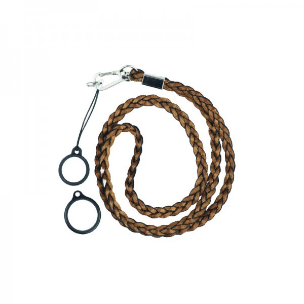 Weave Lanyard With 2 Silicone Rings Brown (1pc)