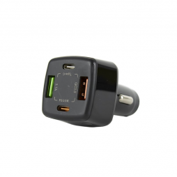 4-Port Car Fast Charger - BK365-2PD (Black)