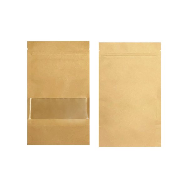 Plastic zippered kraft pouches 9x14x3cm