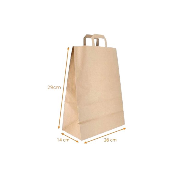 Bag Handles Kraft Brown 290 x 140 X 260mm (50pcs) - SK3