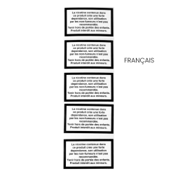 Grandes Étiquettes d'Avertissement sur la Nicotine (5pcs)