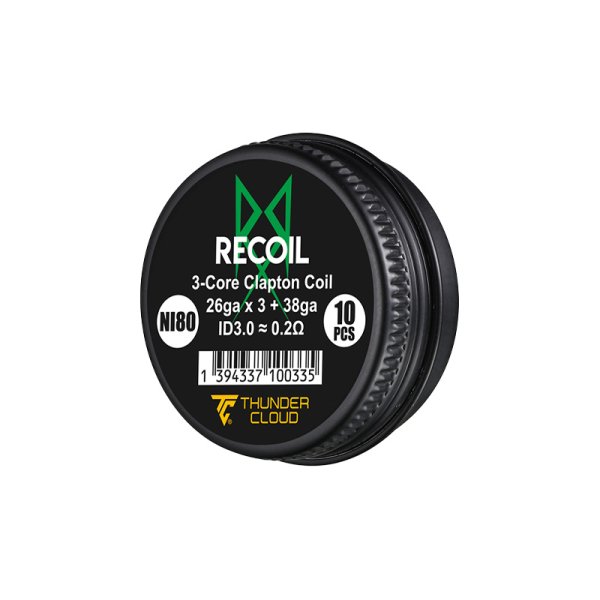 3-Core Clapton Coils Ni80 0.2Ω (10pcs) - Thunder Cloud x Grimm Green