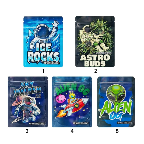 Space & Alien Snap-Closing Pouch (50pcs) 12.5x9.5cm