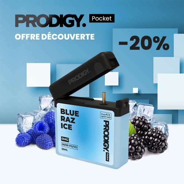 Blue Raz Ice 0mg 25ml - Prodigy Pocket by Vape Maker [Offre]