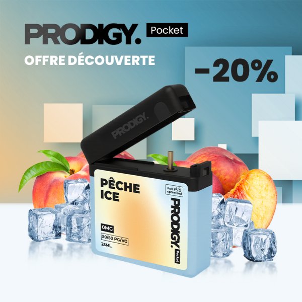 Pêche Ice 0mg 25ml - Prodigy Pocket by Vape Maker [Offre]