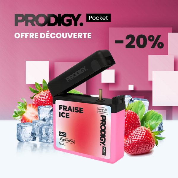 Fraise Ice 0mg 25ml - Prodigy Pocket by Vape Maker [Offre]