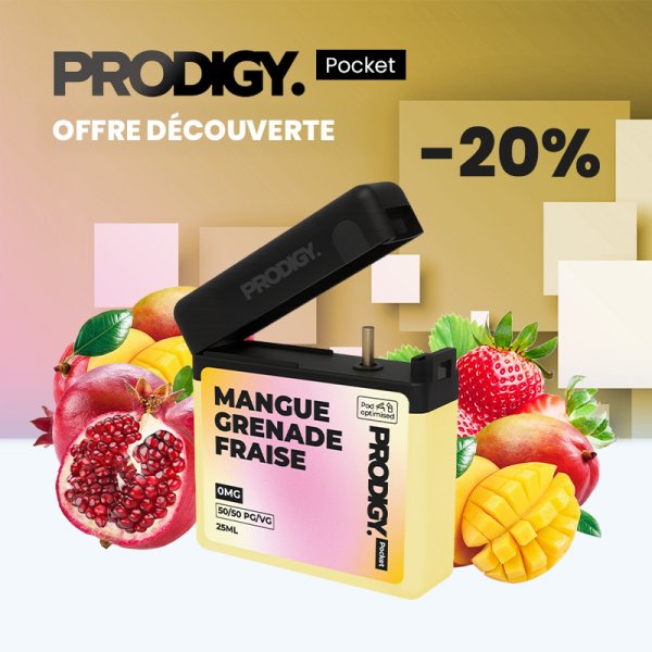 Mangue Grenade Fraise 0mg 25ml - Prodigy Pocket by Vape Maker [Offer]