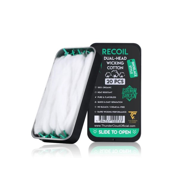 Recoil Dual Head Cotton Laces (20pcs) - Thunder Cloud x Grimm Green