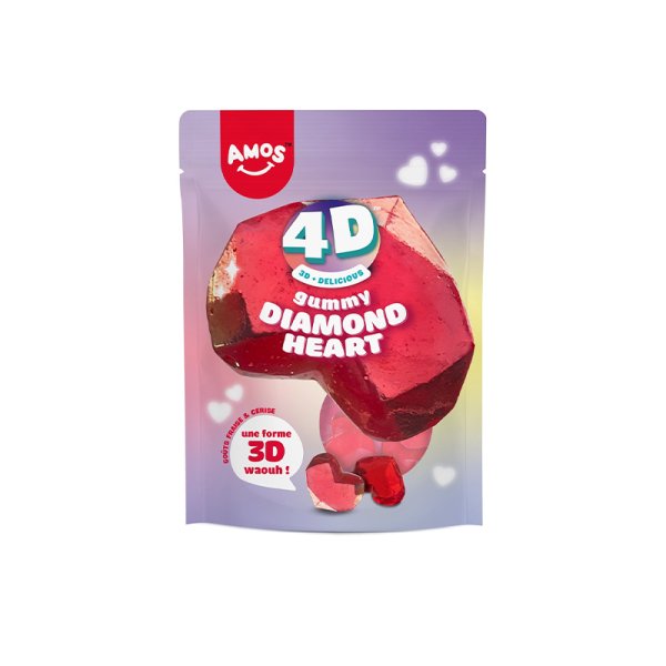 Candy Gummy Diamond Heart 4D 120g - Amos