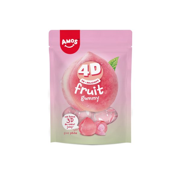 Candy Fruit Pêche 4D 120g - Amos
