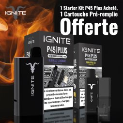 1 Starter Kit P45 Plus Blue Razz Lemonade Acheté, 1 Cartouche Pré-remplie Pineapple Ice Offerte - Ignite [Offre]