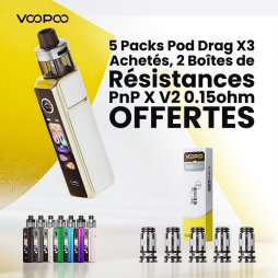 5 Buy Drag X3 Pod Kits, Get 2 Boxes of PnP X V2 0.15ohm Coils Free - Voopoo [Offer]
