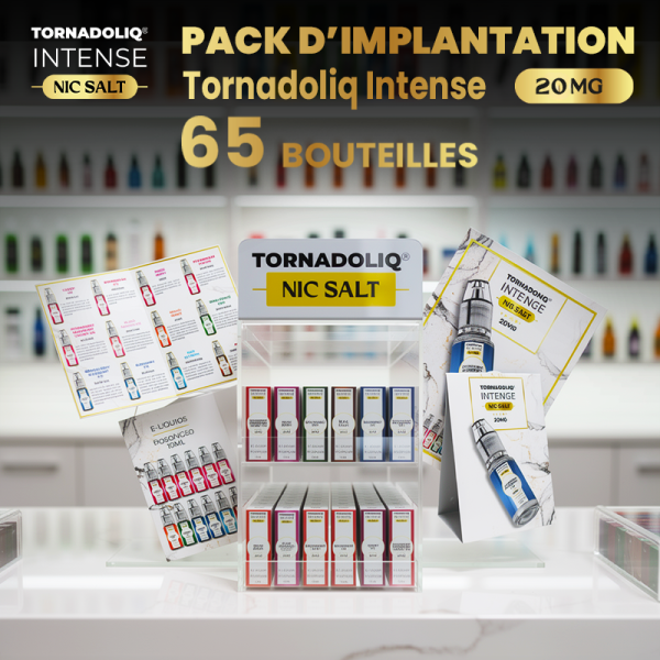 Pack d'Implantation E-liquides Nic Salts 20mg 10ml (Best Flavors) (65pcs) - Intense by Tornadoliq