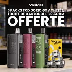 Buy 3 Doric Go Pod Packs, Get 1 Box of 0.6Ω Cartridges Free – Voopoo [Offer]