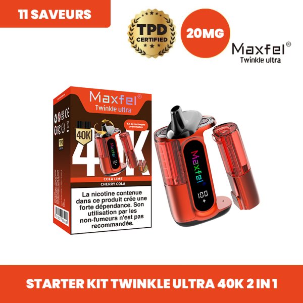 Starter Kit Twinkle Ultra 40K 2 in 1 1200mAh 2% - Maxfel