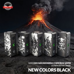 S101 Mod 21700/18650 New Colors Black - San Indonesia x Gerobak Vaper