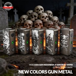 S101 Mod 21700/18650 New Colors Gunmetal - San Indonesia x Gerobak Vaper
