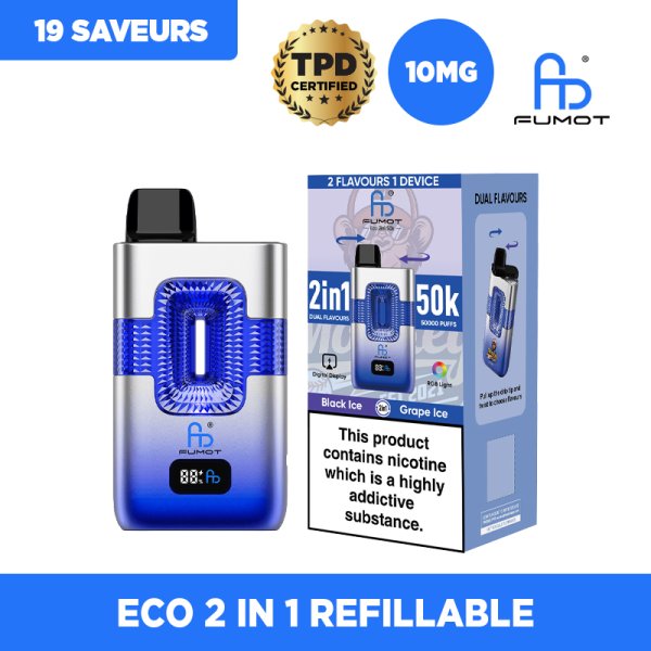 ECO 2in1 Refillable 50000 Puffs 20mg - Fumot