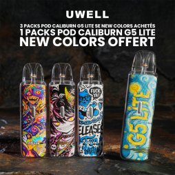 3 Packs Pod Caliburn G5 Lite SE New Colors Achetés, 1 Pack Pod Caliburn G5 Lite SE New Colors Offert - Uwell [Offre]
