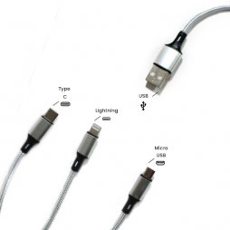Cable USB 3 en 1 - Type C / Micro Usb / Lightning 125 cm 2.8A